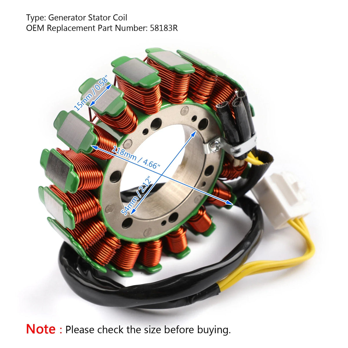 Stator for Aprilia Mana 850, 850GT (2007–2016), SRV 850 (2012–2016) 58183R