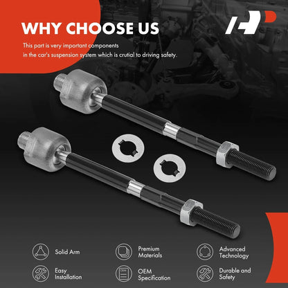 Front Inner Tie Rod End Set - 2 Pieces for Honda Insight 2000–2006