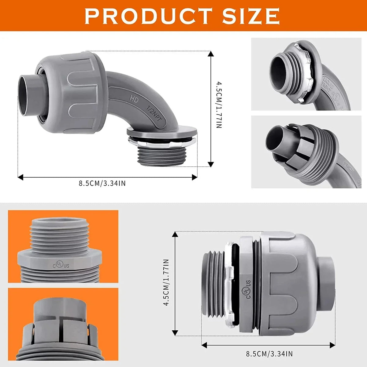 1/2in 30x LT Conduit Fitting 90/180D for Toyota Hilux N70