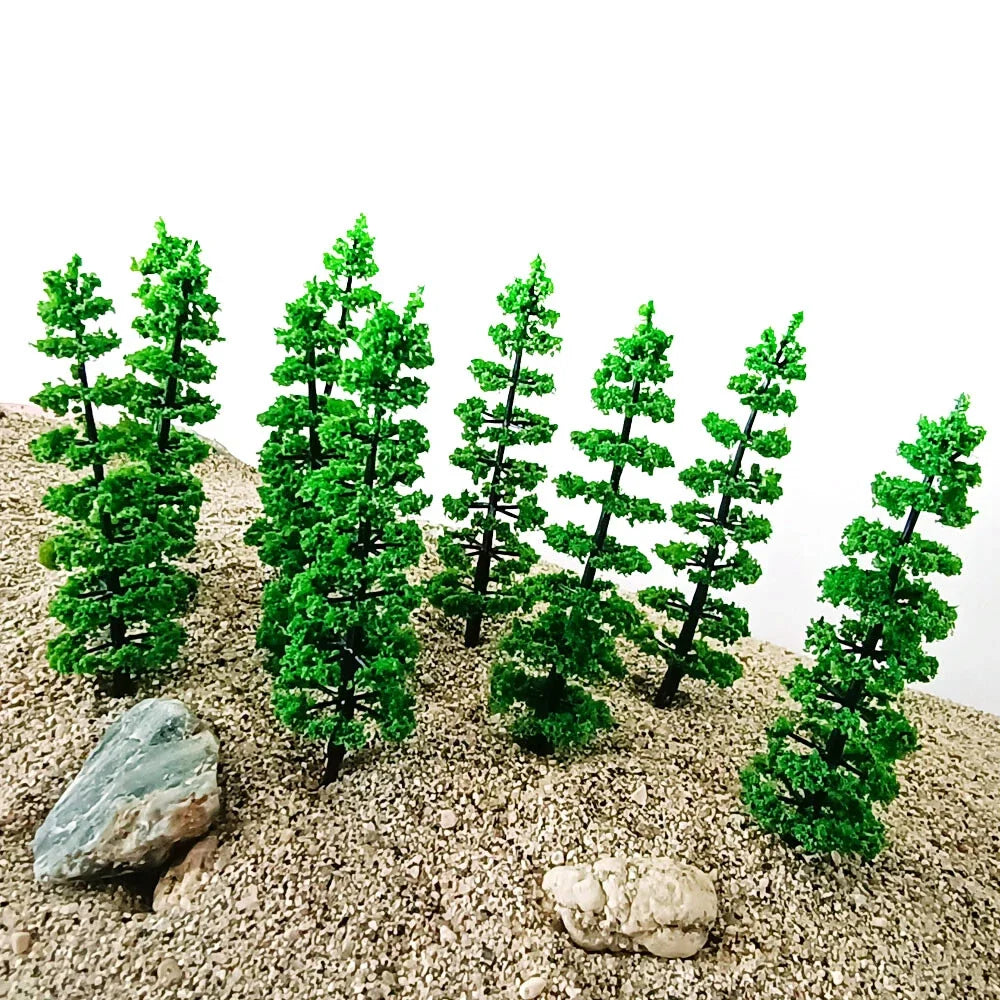 10 Mini Model Trees for Scenic Railway Layout Set