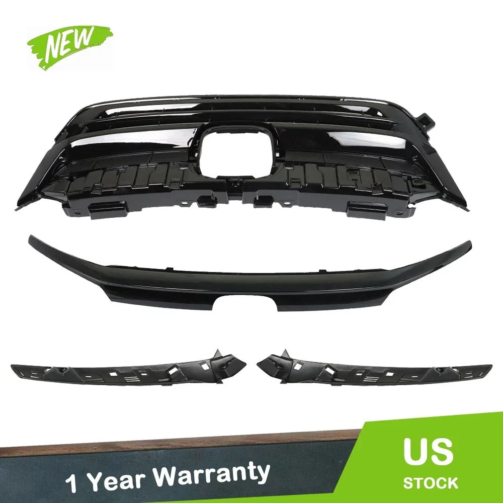 Front Upper Grille Assembly for Honda Pilot (2019–2021) Black