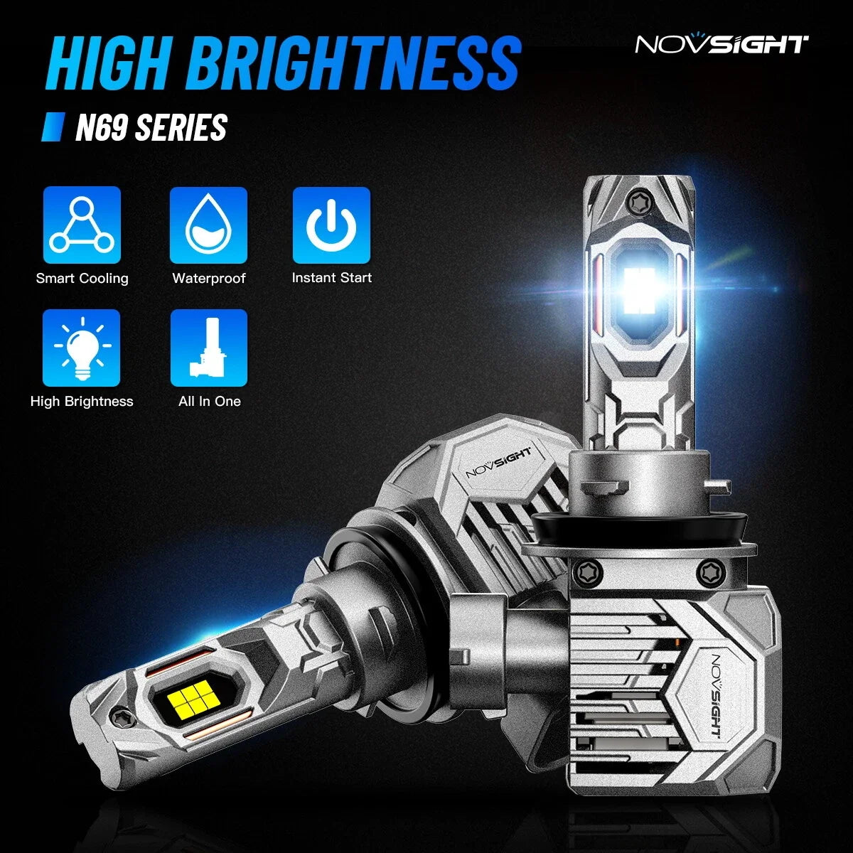 H11 LED Headlight Bulbs 30000LM 6500K Conversion Kit (Fits Multiple Models)