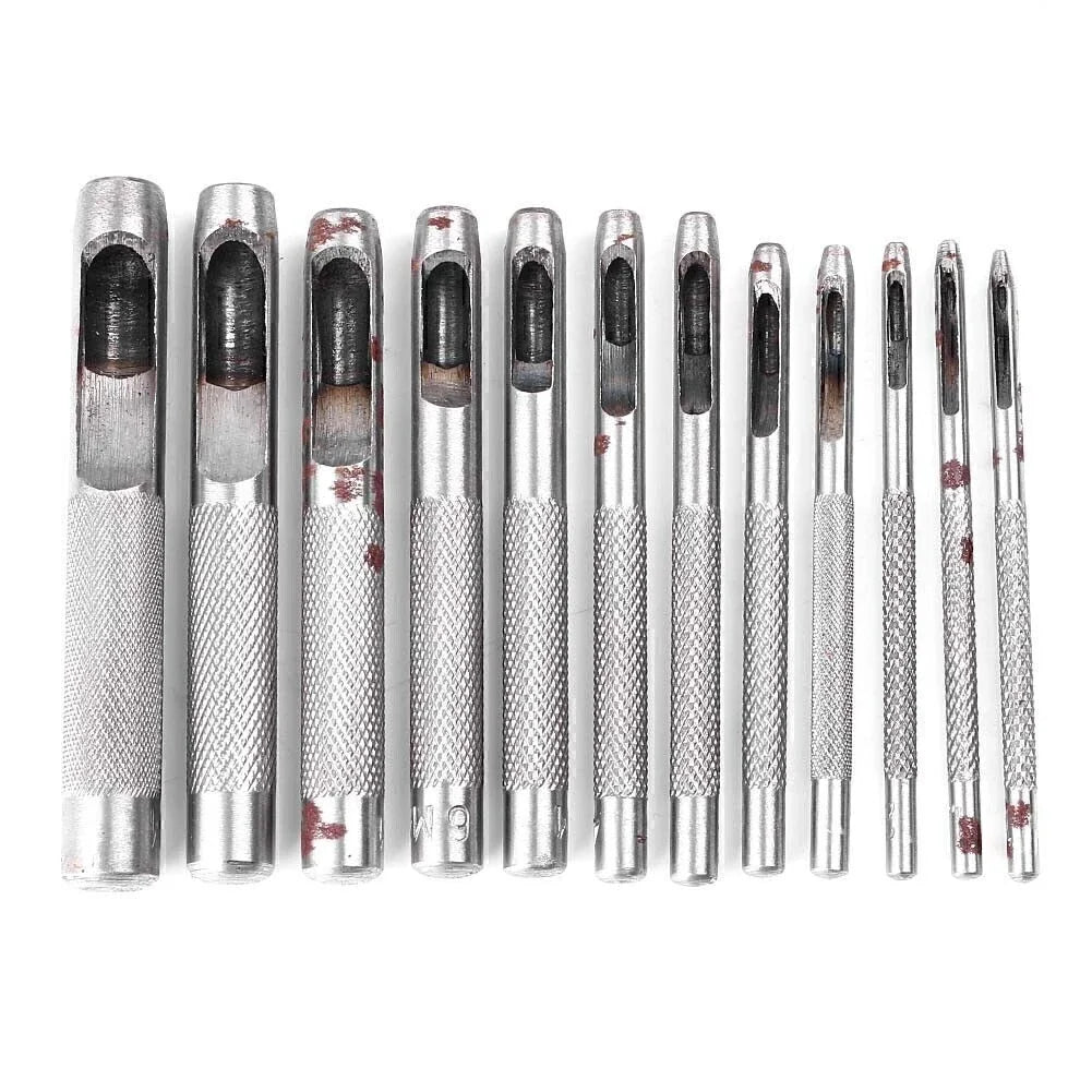 Hollow Leather Punch Set (1-9mm) for Gasket Vinyl Plastic Rubber
