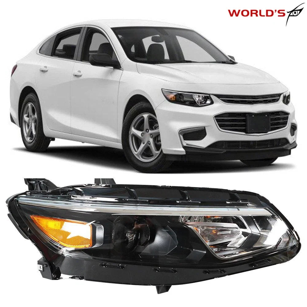 Headlight for Chevy Malibu (2016–2018) Black Housing Right Side