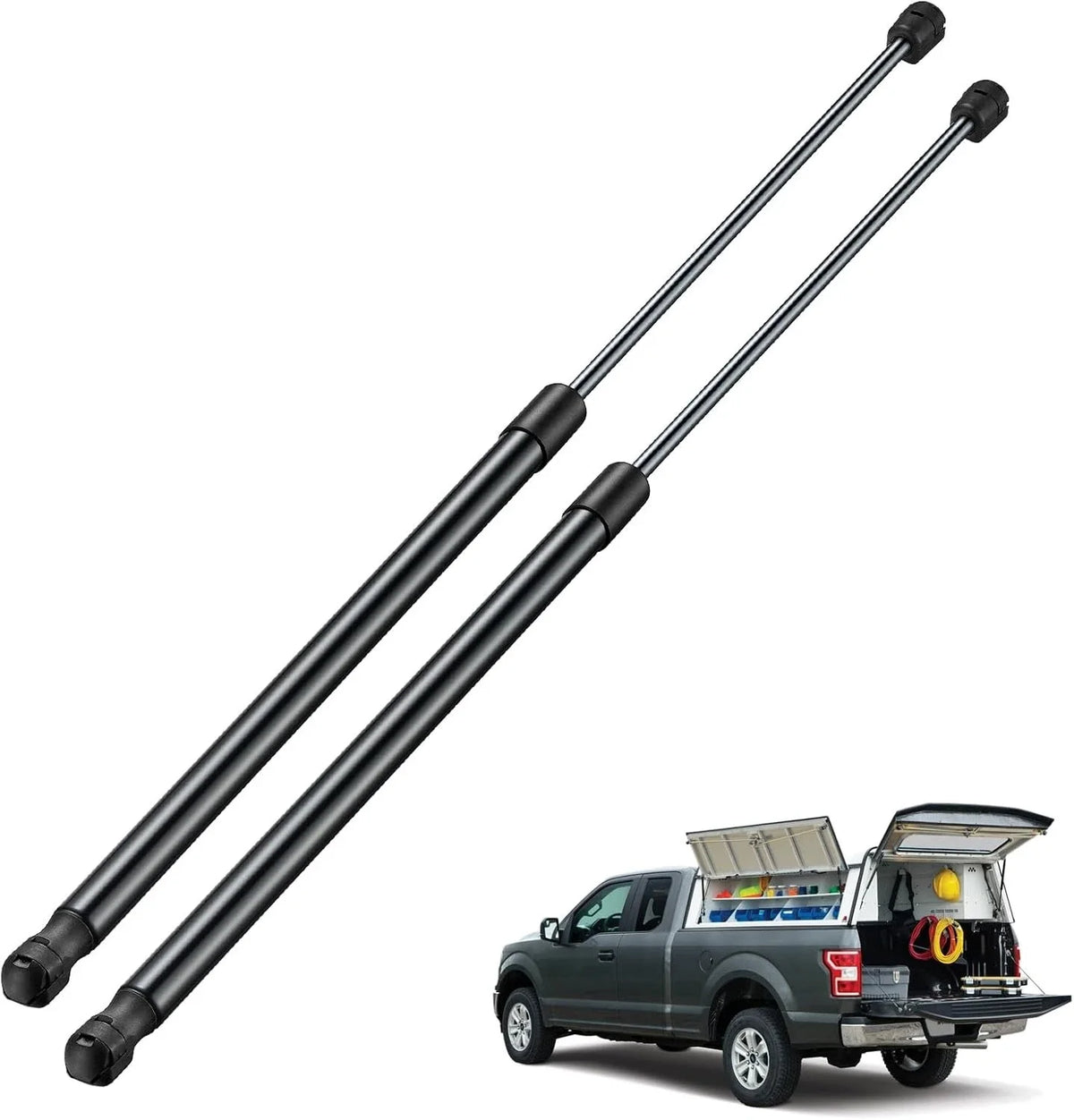 Set of 2 Gas Struts for Camper Shell Window (26", 120Lbs)