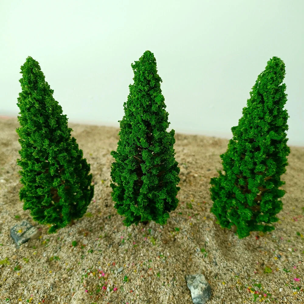 10pcs Miniature Pine Trees for Scenic Garden Park Railway
