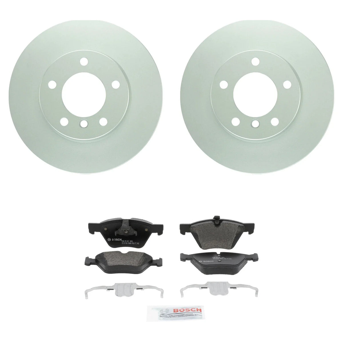 Set of 2 Bosch Front 300mm Rotors & Semi-Met Disc Brake Pads for E88 128i (2008–2013)