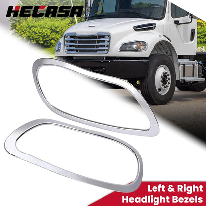 Chrome Headlight Trim Bezels for Freightliner M2 100/106/112 (2002-2018)