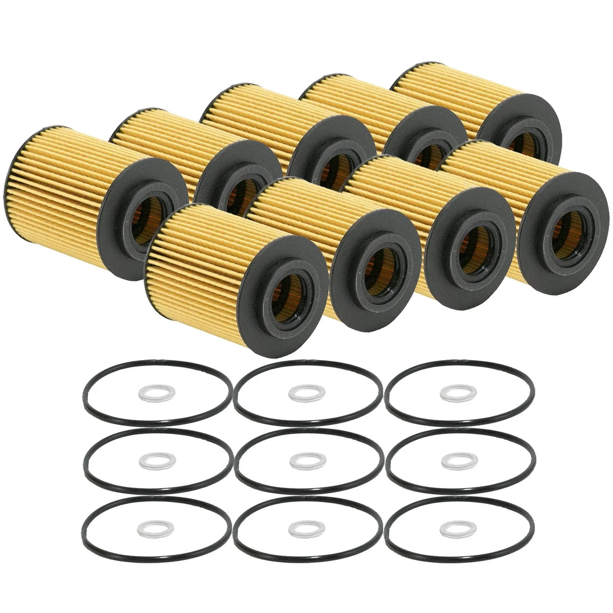 Set of 9 Engine Oil Filters for Hyundai Genesis, Kia (StdAsp)