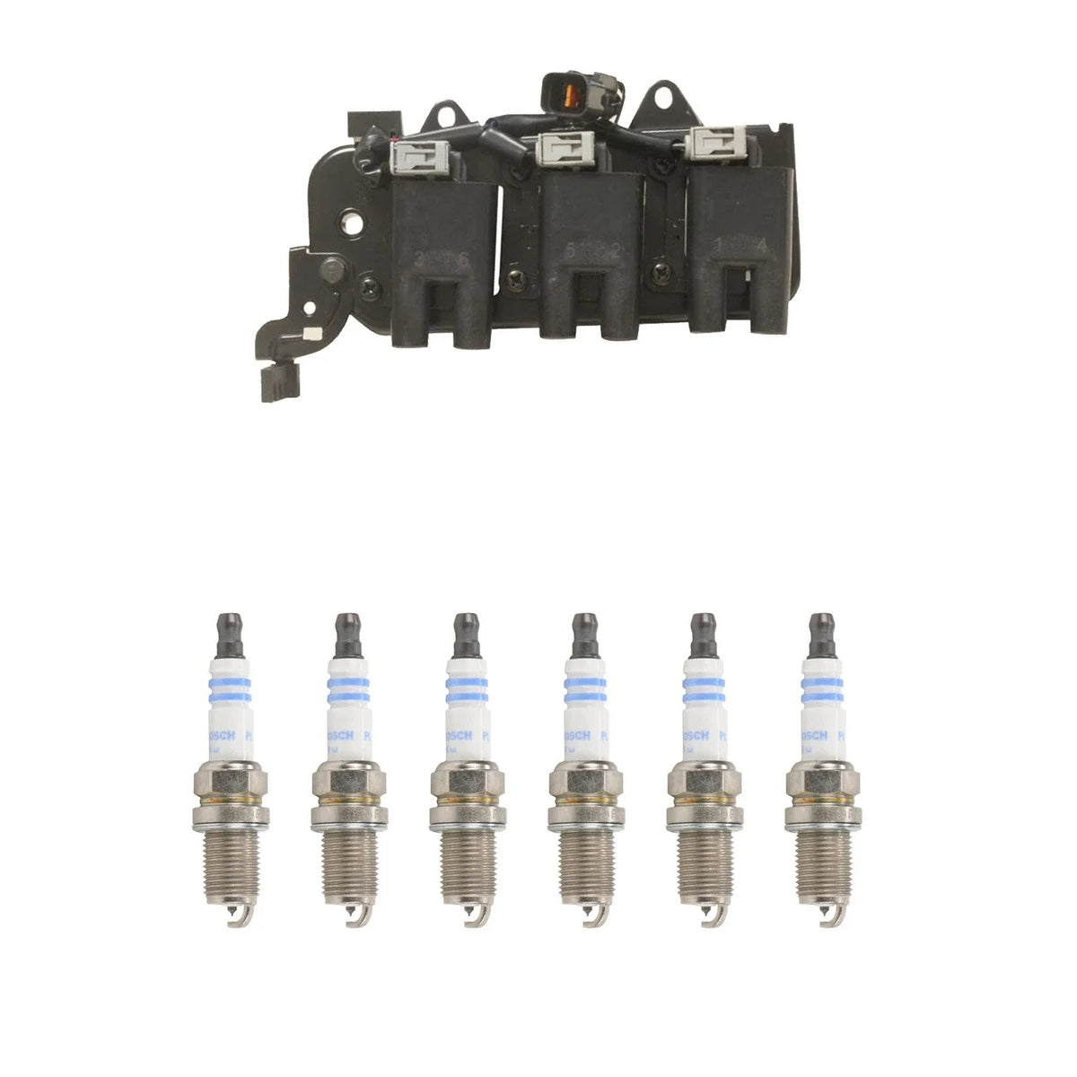 Hitachi Ignition Coil & 6 Bosch Platinum Spark Plugs for Tucson Sportage (2010–2016)