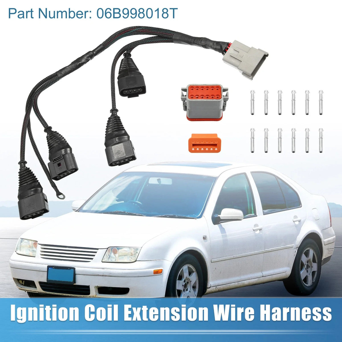 Ignition Coil Wiring Harness 06B998018T for Audi A4 TT VW Golf GTI Jetta (2000–2006)