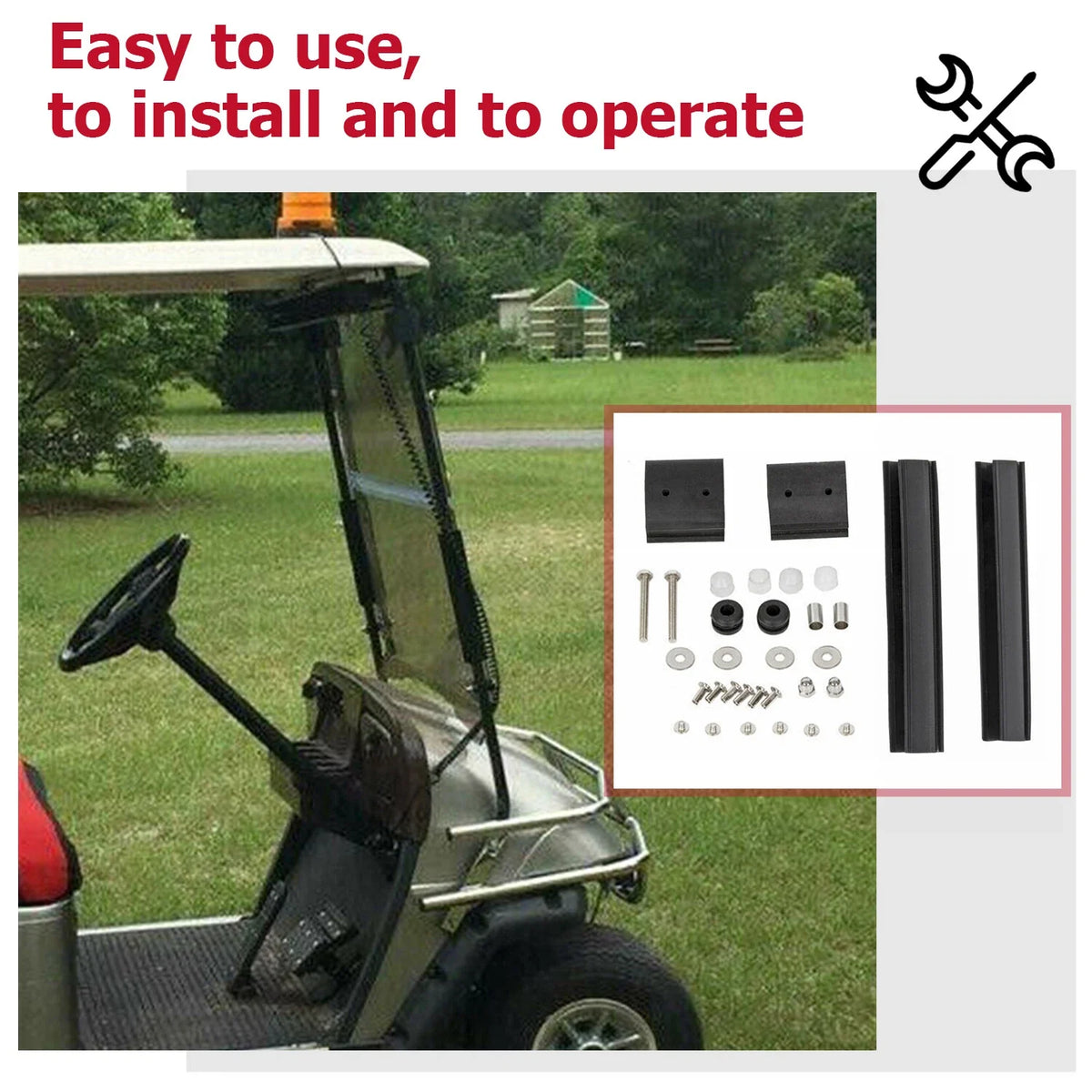Tinted Folding Windshield for EZGO TXT (1994-2013)