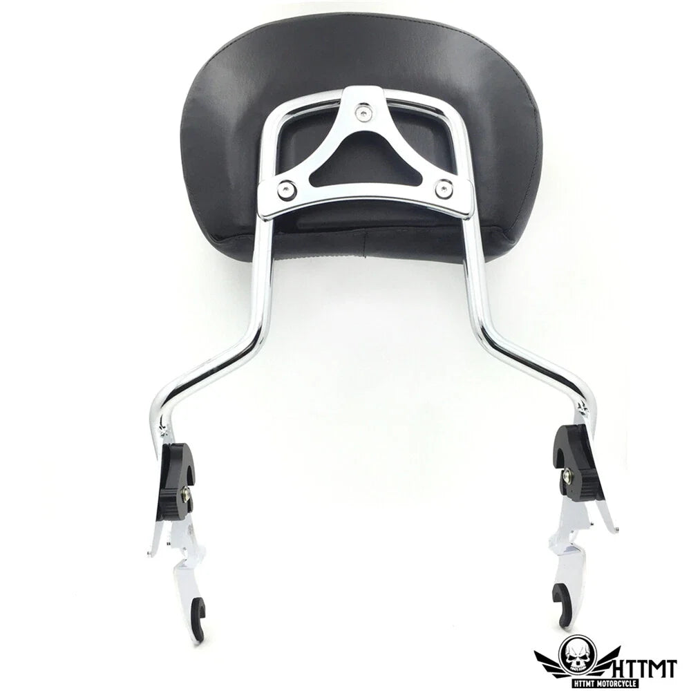 Chrome Backrest Sissy Bar Pad Docking for Harley Touring Road King (2014–2019)