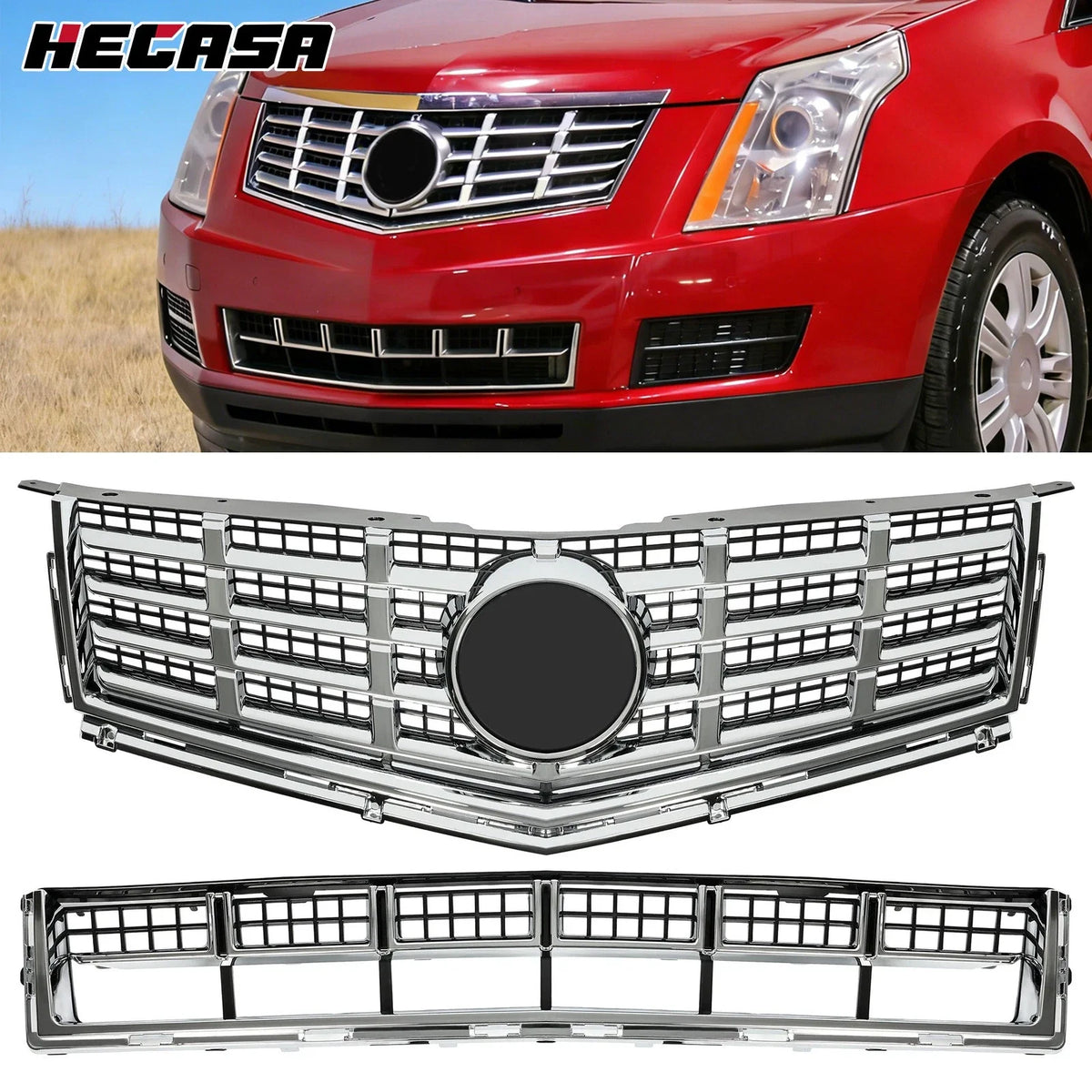Chrome Finish Grille Set - 2Pcs for 2013–2016 Cadillac SRX