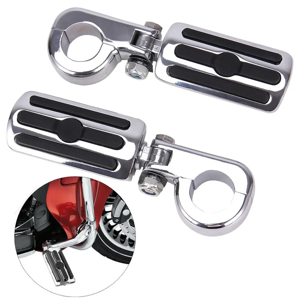 Chrome Highway Bar Mount Footpegs for Harley Electra Road Glide