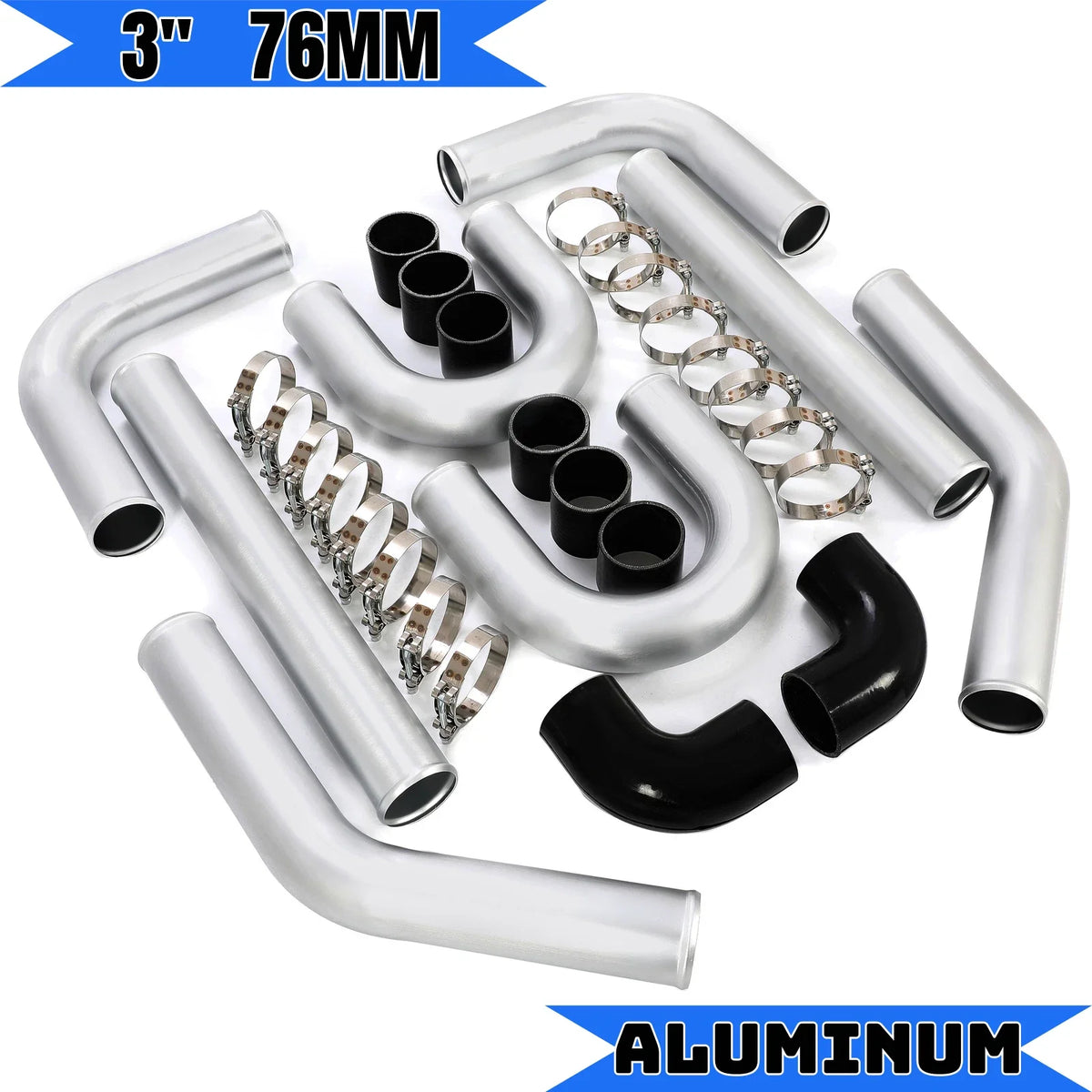 3" Aluminum Intercooler Piping Kit for Universal Applications