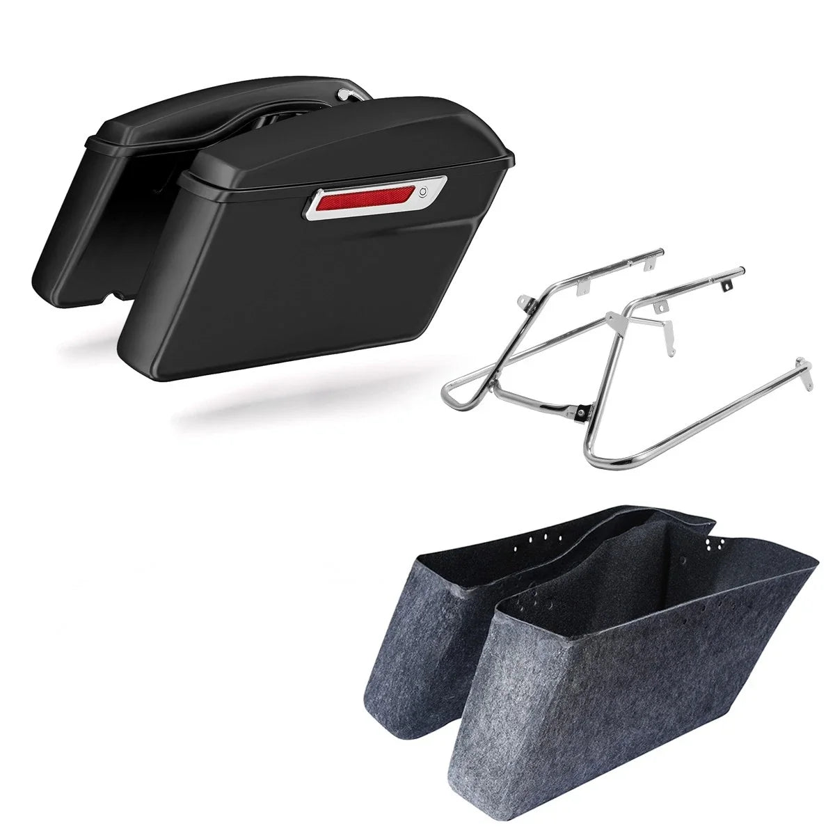 Saddlebag Conversion Brackets for 2018-2025 Harley Fat Boy Matte Black
