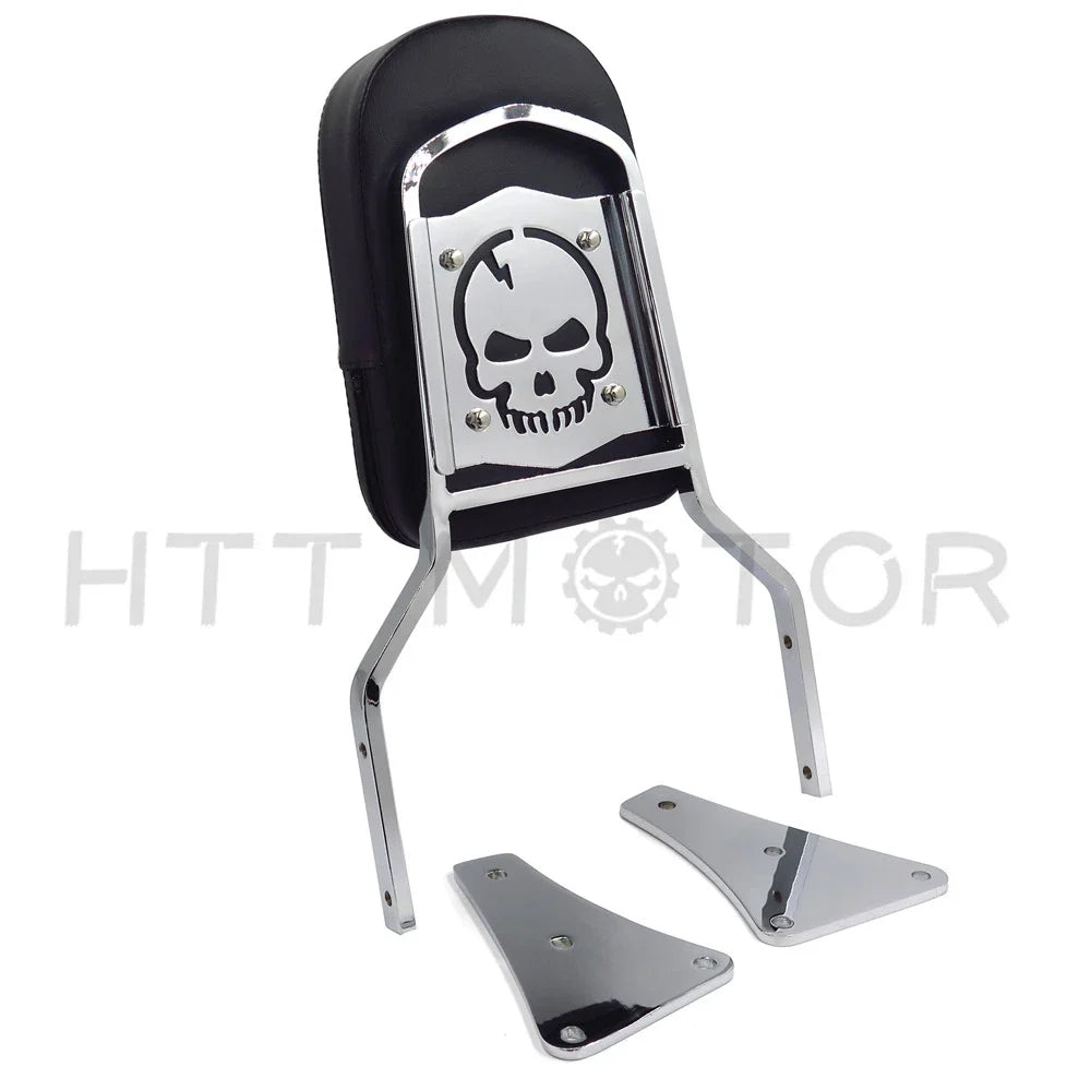Chrome Skull Sissy Bar Backrest for Kawasaki Vulcan 1500 (1986–2013)
