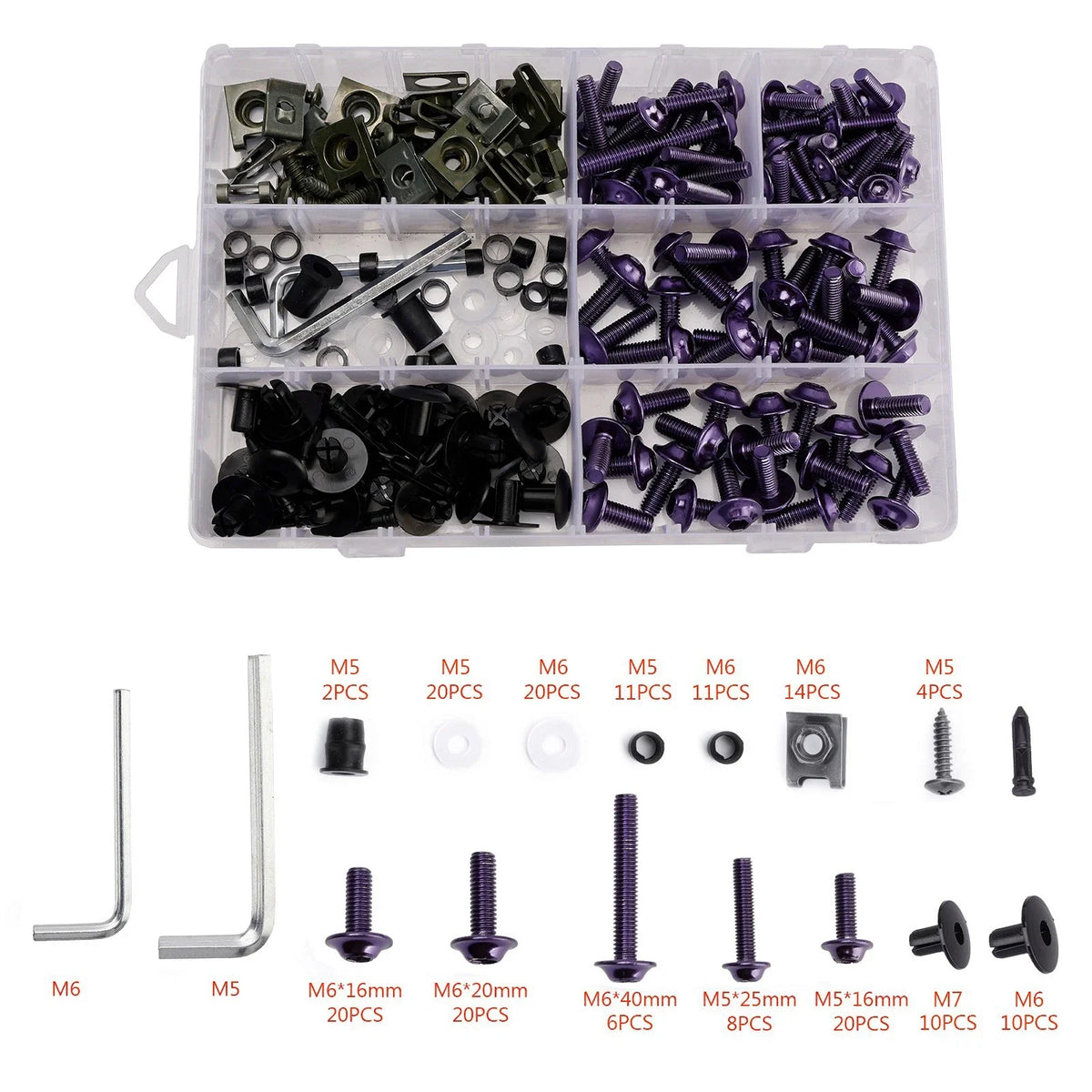Set of 4 M6 Screws & Clips for