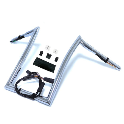 1.25" Prewired Chrome Ape Hanger Handlebar 14" for Harley FLHRC 2008-2013