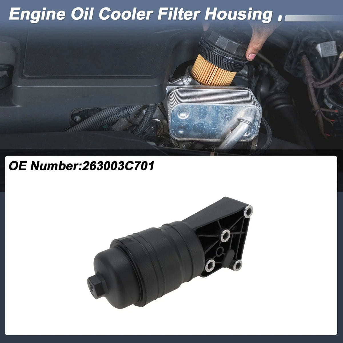 Engine Oil Filter Housing for Hyundai Genesis (2012–2014) No. 263003C701