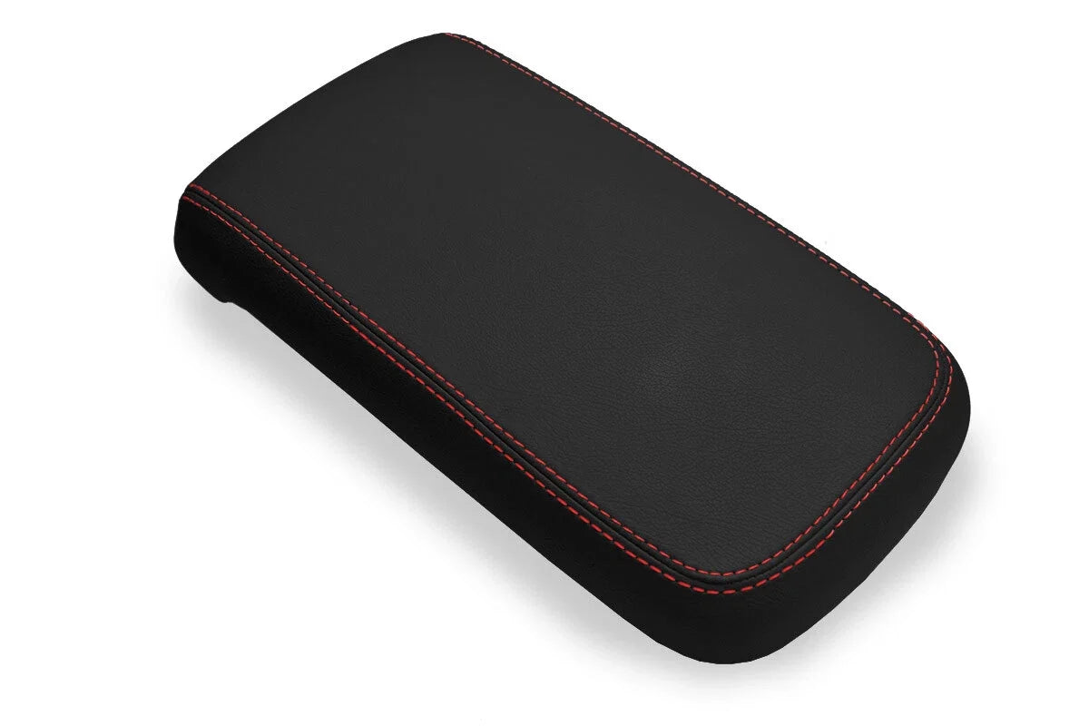 Console Lid Pull Over Cover Leather for Chevrolet Colorado (2015–2019) Red Stitch