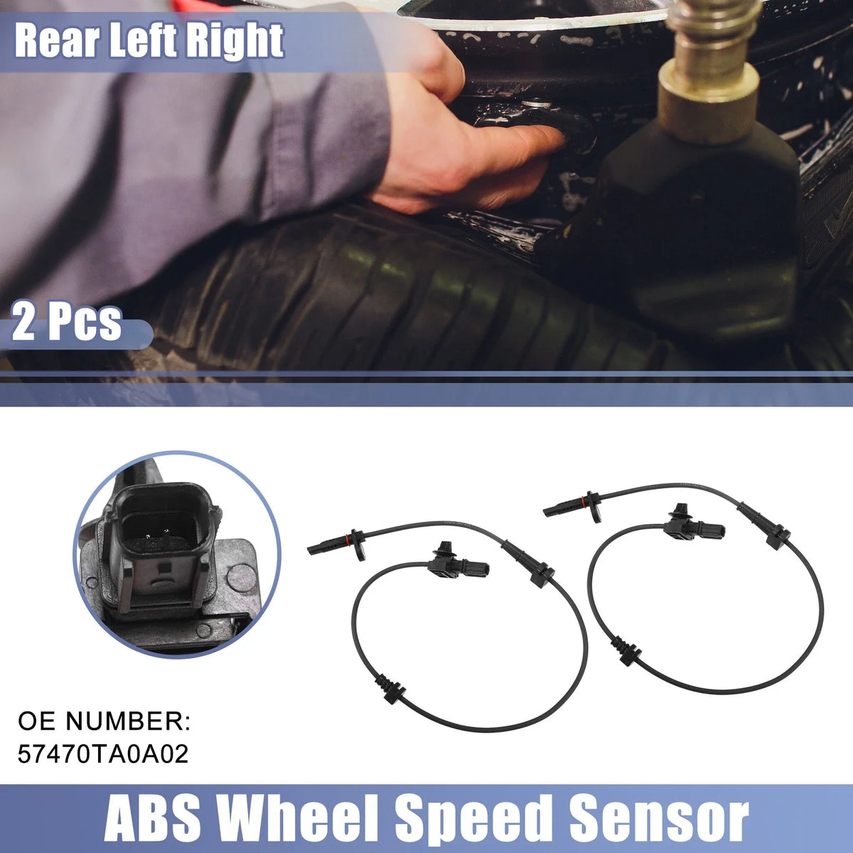 2X Rear ABS Sensor No. 57470TA0A02 for Honda Accord (2008–2012)