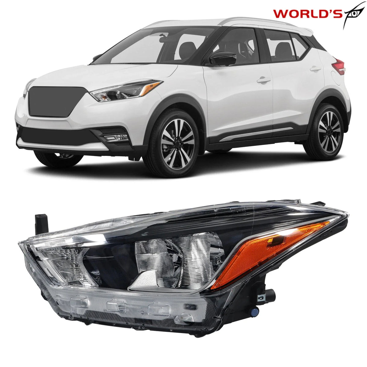 Halogen Headlight for Nissan Kicks (2018–2020) Left Driver Side