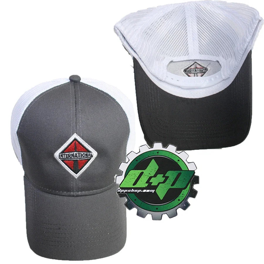Charcoal & White Mesh Back Hat for International Trucks (Diesel)
