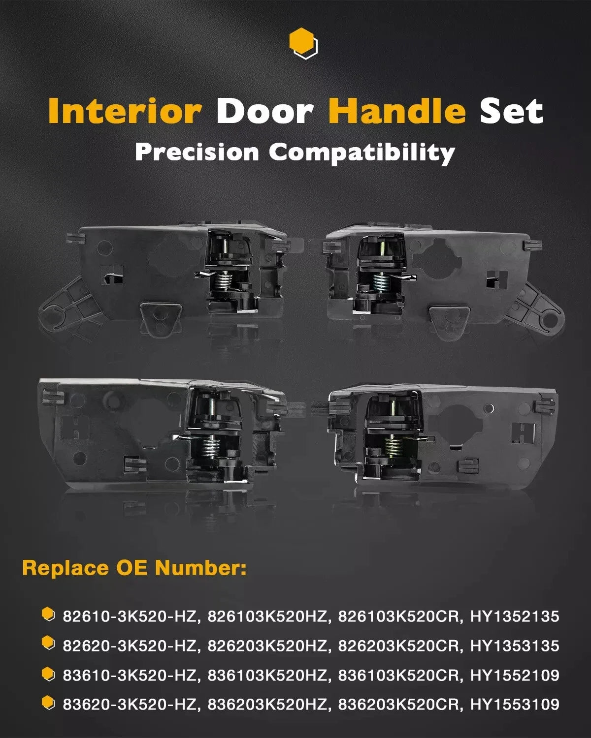 4Pcs Interior Door Handle Set for Hyundai Sonata (2008–2010)
