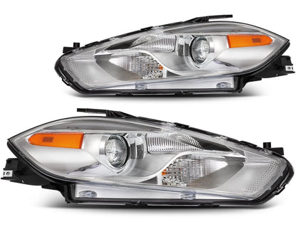 Set of 2 Chrome Projector Headlights for 2013–2016 Dodge Dart