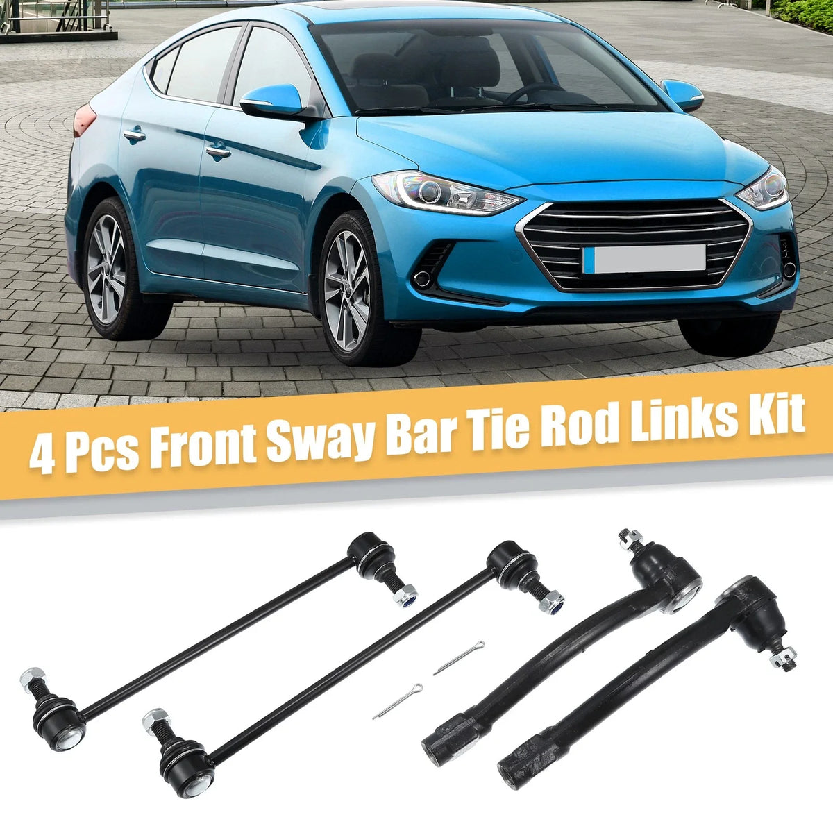 Set of 4 Front Sway Bar Link Outer Tie Rods for Hyundai Elantra (2013–2016)