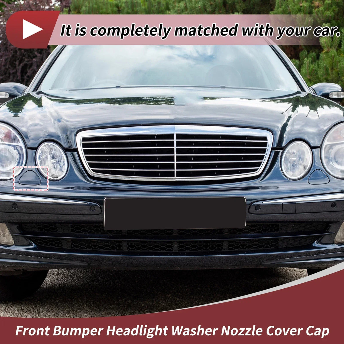 Washer Nozzle Cover Front Right for Mercedes-Benz E320 (1994-2006) Silver