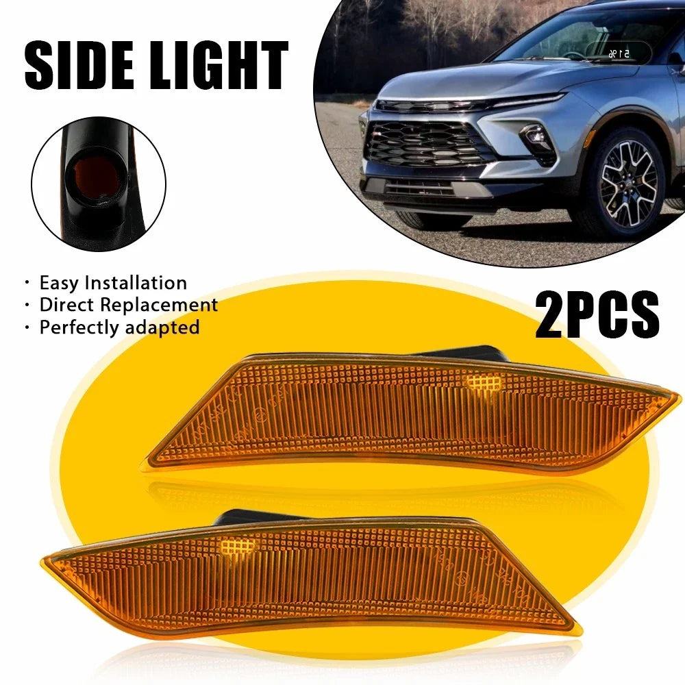 Clear Amber LED Front Bumper Side Marker Light for Chevy Blazer EV (2019–2024)