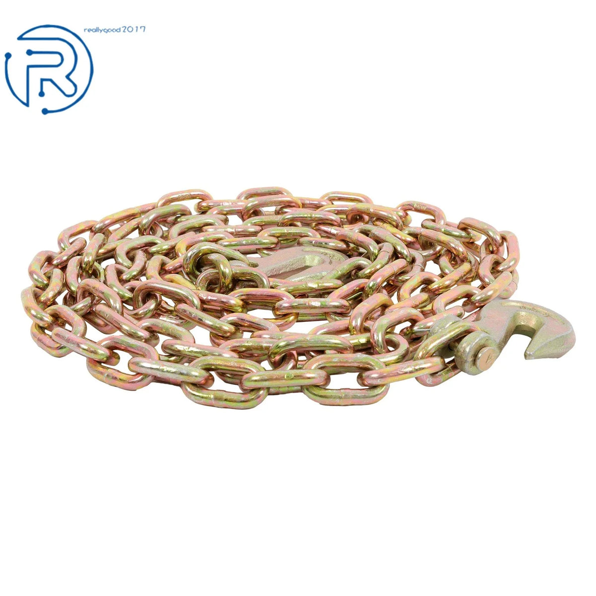 1 PC 5/16" × 10.3ft G80 Tow Chain with Hooks (4900 lbs)