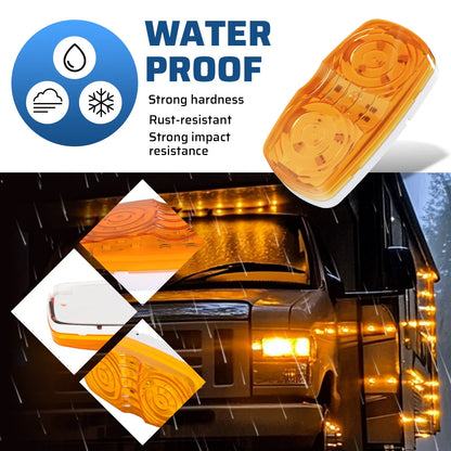 Set of 4 Amber LED Side Marker Lights for Trailers (10 Diodes Each)