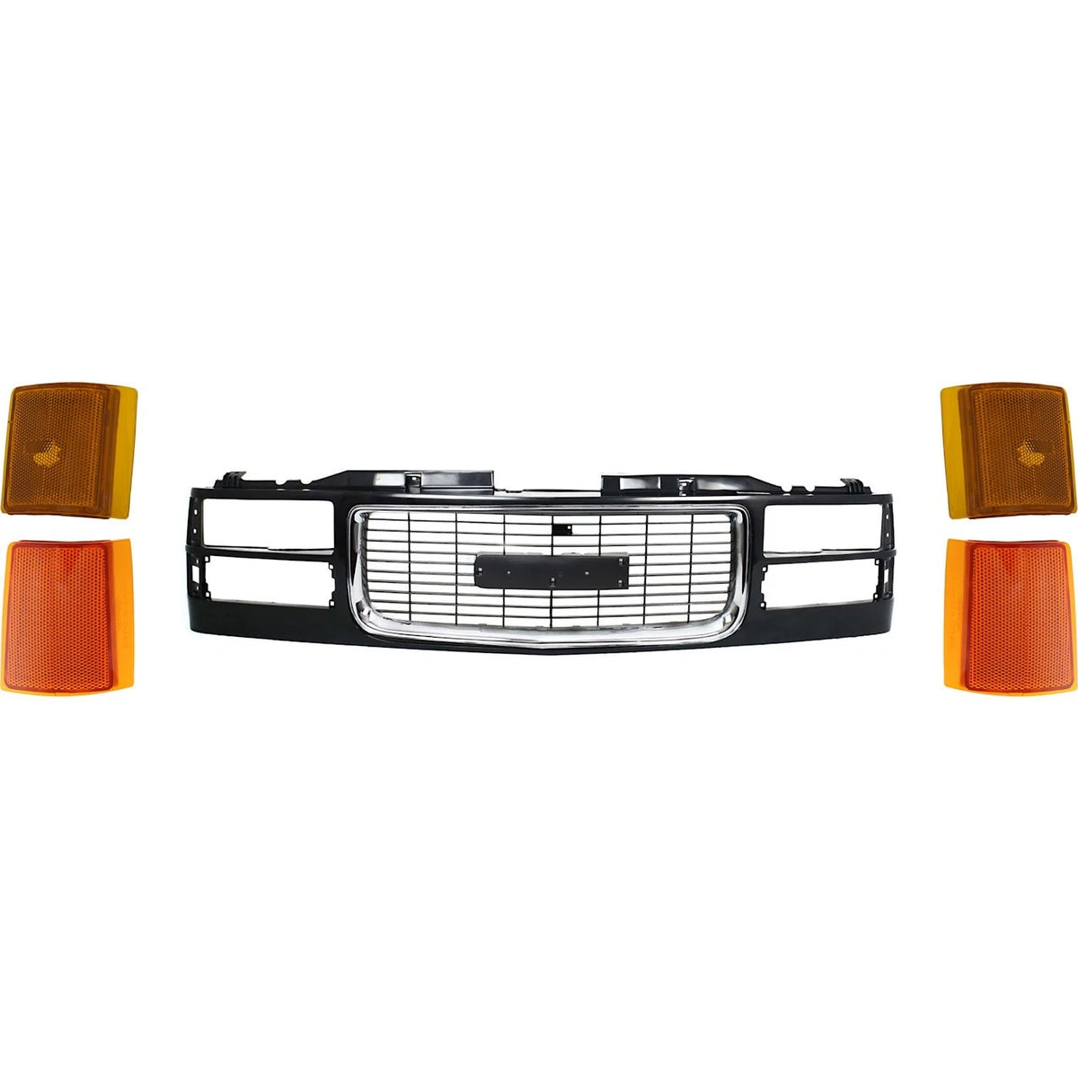 Grille Assembly for GMC C1500 C2500 C3500 K1500 K2500 K3500 (1994–1998) Black Plastic