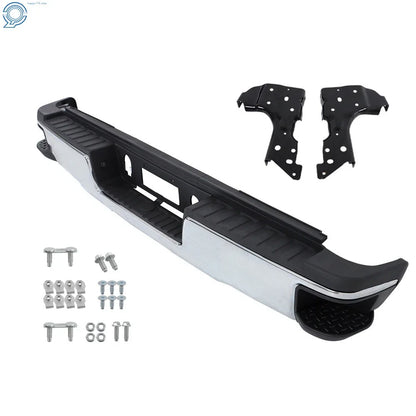 Rear Bumper Assembly Chrome Steel for GMC Sierra Silverado 2500HD 2015-2019