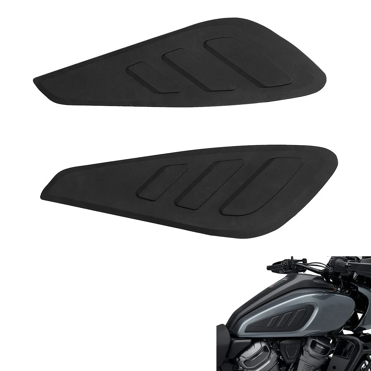 Black Tank Knee Pad Set for Harley Davidson Pan America RA1250 (2021-2025)