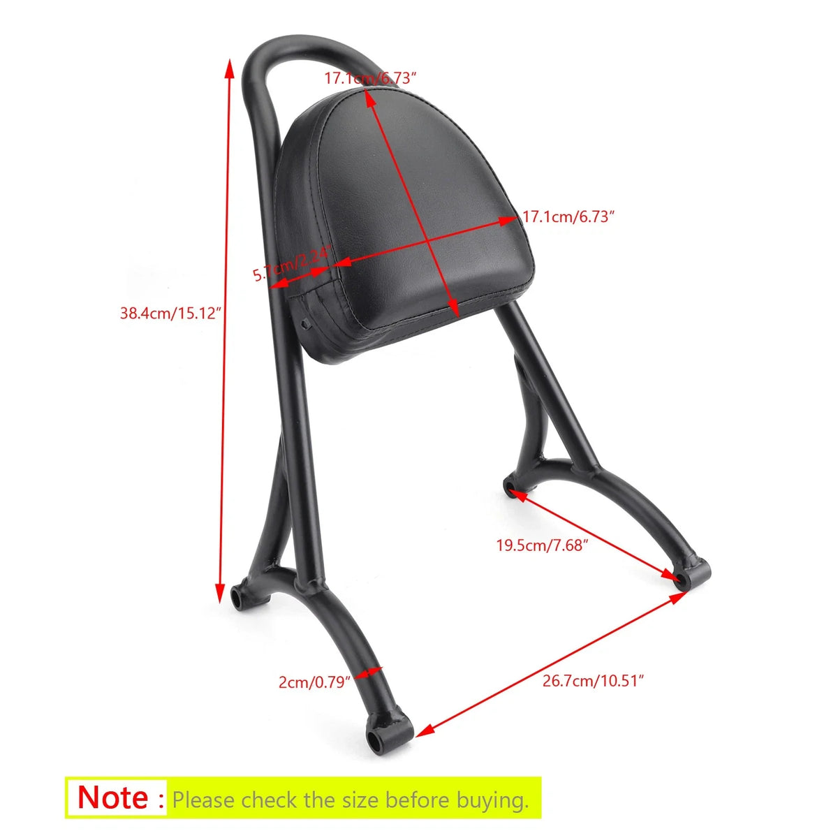 Sissy Bar Backrest Pad for Harley Sportster Iron Nightster 883 1200 (2004–2023)
