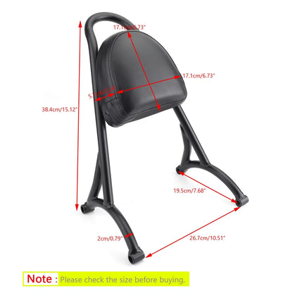 Sissy Bar Backrest Pad for Harley Sportster Iron Nightster 883 1200 (2004–2023)