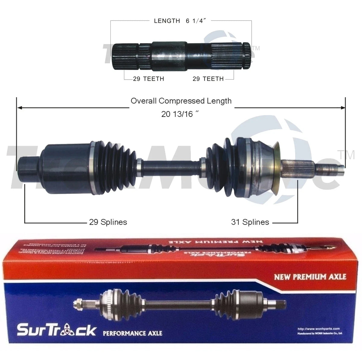 Set of 2 CV Axles for Dodge 4WD (Front Driver Left)