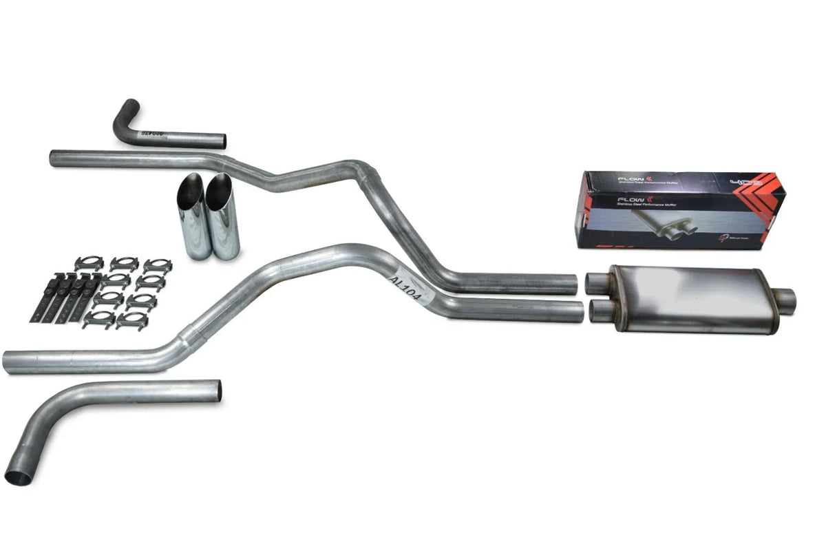 Dual Exhaust Kit for Chevy GMC 1500 (1988–1995) - 2.5" Flow II Muffler