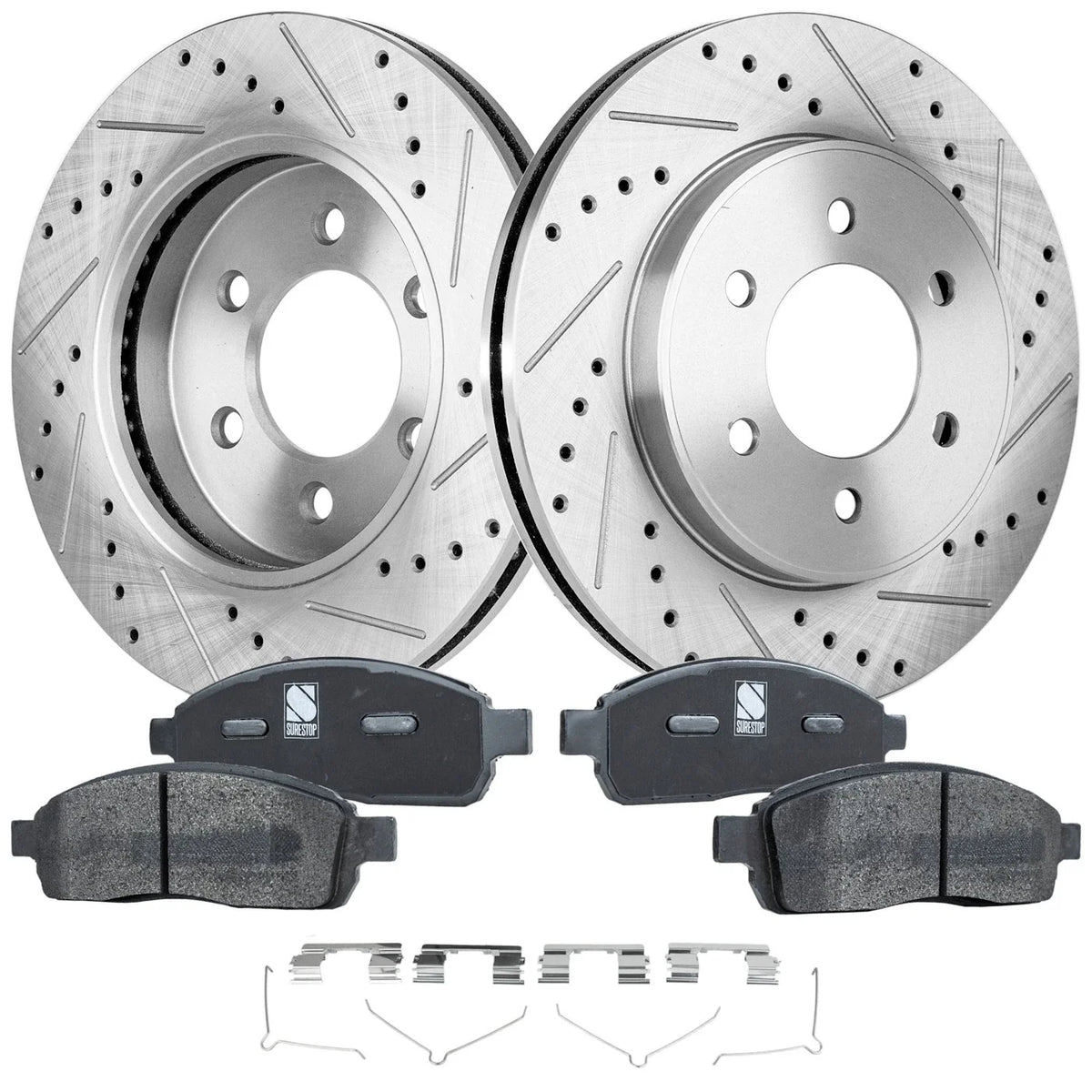 Cross-drilled Brake Pad and Disc Kit for Ford F-150 (2004–2008)