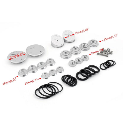 Silver Hole Caps for Frame on BMW R 1200 GS ADV LC (2014-2015)