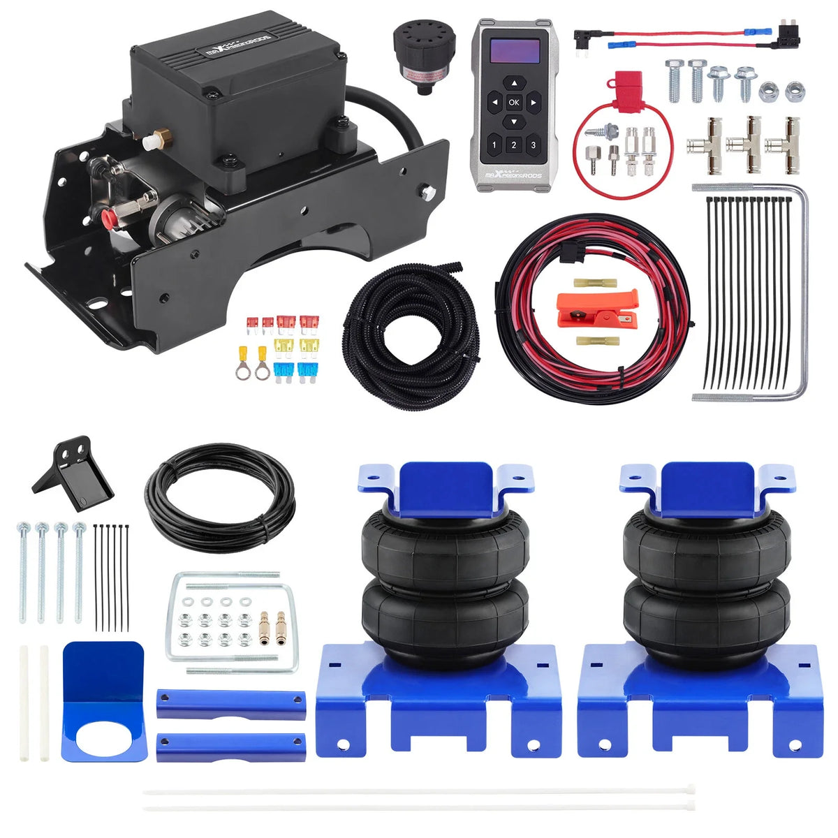 Wireless Compressor Kit with Air Suspension Bags for Dodge Ram 1500 (2002–2008)