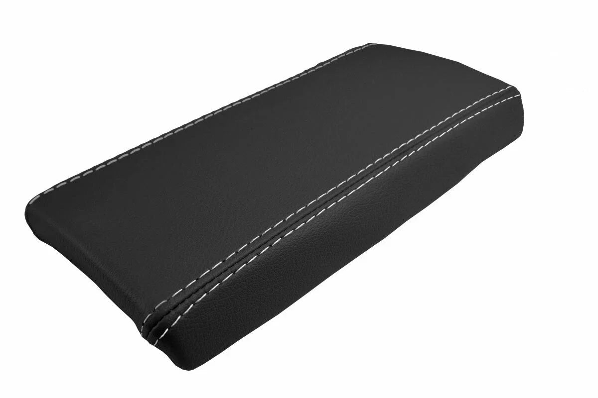 Leather Console Lid Armrest Cover for Mazda Miata MX5 (1990–1997) White Stitch