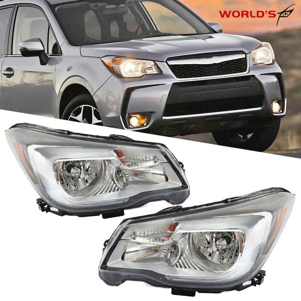 Headlights for Subaru Forester (2017–2018) Halogen Black Housing Pair
