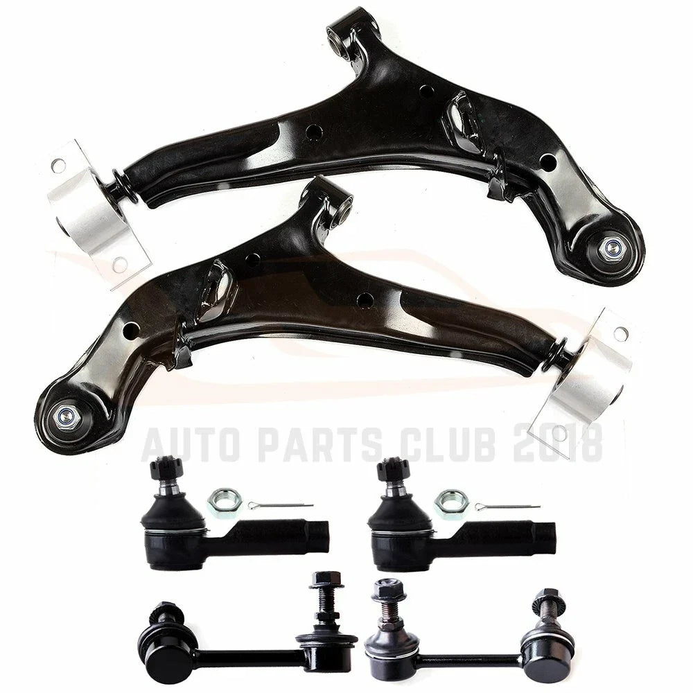 Set of 6 Front Lower Control Arms Tie Rods for Nissan Maxima (2000–2003)