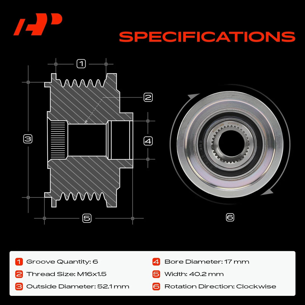 Clutch Pulley for Nissan Sentra Altima Rogue 2013-2023 Alternator